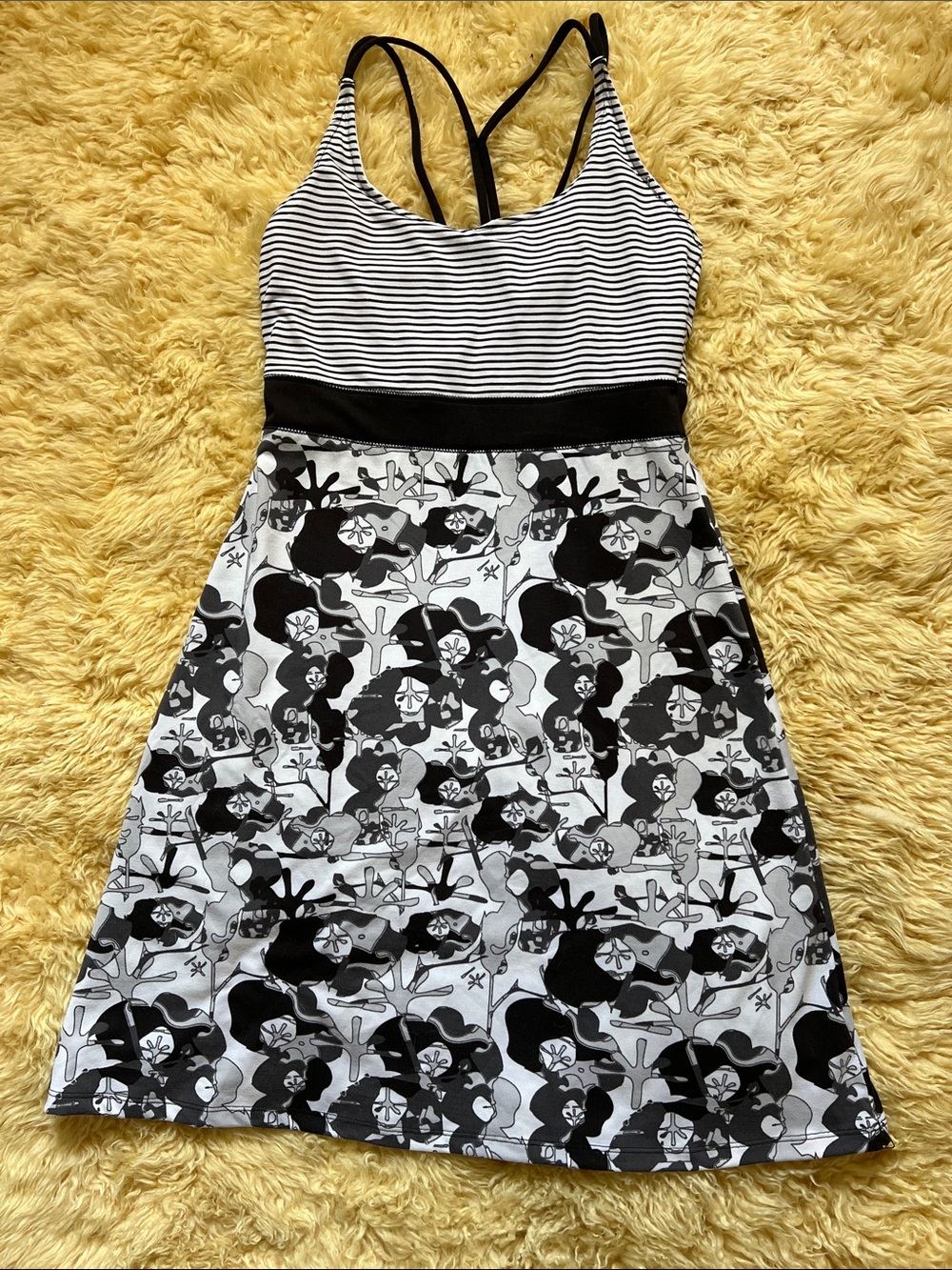 Soybu Camp Sport Dress - Black & White - Geometric pattern